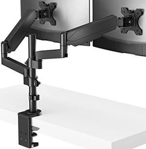 WALI Premium Dual LCD Monitor Desk Mount Fully Adjustable Gas Spring Stand for Display up to 32 inch, GSDM002, (Black)