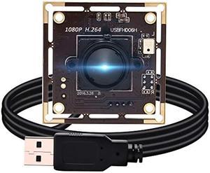 ALPCAM 2MP USB Camera Module HD 1080P Webcam with IMX323,0.01LUX Low Illumination USB Camera for Industrial,H.264 Compress Format USB Camera with 3.7mm Pinhole Lens Lens for Android Windows Linux