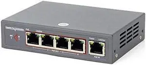 60W Gigabit Network PoE Extender, CENTROPOWER Ethernet Extender with 4 Port PoE+ Switch Support IEEE 802.3 af/at