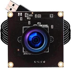 ELP USB with Camera 2.9mm Wide Angle Lens 1080P Free Driver Camera Module,260FPS@480P 120FPS&720P 60FPS@1080P High Frame Webcam,USB Camera Linux Windows Android Mac Os