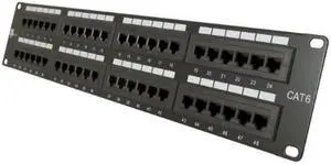 Vertical Cable Cat6 48 Port 19" Horizontal Rackmount 2U Patch Panel