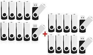 10x16GB Black + 10x32GB-3.0 Black USB Flash Drives Thumb Drives