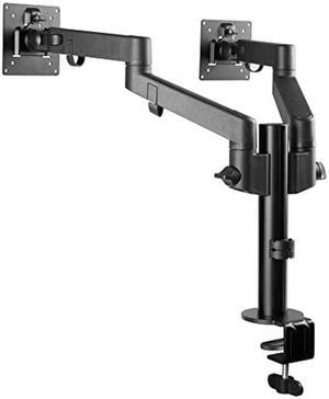 SIIG Dual Monitor Desk Mount, Replaceable Articulating Arm, 14" to 30", Fully Adjustable, Fits Flat/Curved Monitor, Load Bearing 17.6 lbs max Each, VESA 75x75 100x100, C-Clamp & Grommet(CE-MT3E11-S1)