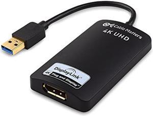 Cable Matters USB to DisplayPort Adapter (USB 3.0 to DisplayPort Adapter, USB 3 to DisplayPort Adapter, USB to DP Adapter) Supporting 4K Resolution for Windows