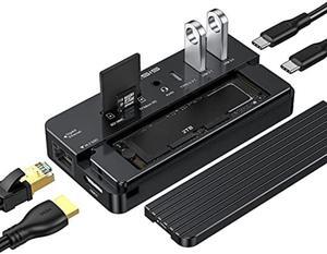 ACASIS 10-in-1 USB-C Hub with SSD Enclosure, 10Gbps M.2 NVMe Enclosure, 4K 60Hz HDMI Port, USB A 3.1 Port, 100 W Power Delivery, Aluminum Alloy USB C 3.1 Enclosure for M.2 PCIe NVMe and SATA SSD