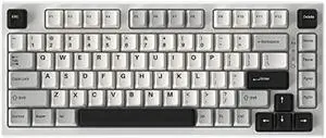 YUNZII YZ75 75% Hot Swappable Wireless Gaming Mechanical Keyboard, RGB Backlights, BT5.0/2.4G/USB-C, Double Shot PBT Keycaps for Linux/Win/Mac(Gateron G Pro Yellow, White)
