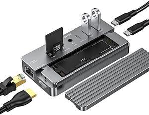 ACASIS 10-in-1 USB-C Hub with SSD Enclosure, 10Gbps M.2 NVMe Enclosure, 4K 60Hz HDMI Port, USB A 3.1 Port, 100 W Power Delivery, Aluminum Alloy USB C 3.1 Enclosure for M.2 PCIe NVMe and SATA SSD
