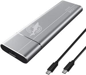 Dogfish Portable External SSD 512GB up to 2400MB/s 3D NAND NVMe Pcie M.2 Aluminum USB 3.1 Type C Ultralight Solid State Drives for Mac, Desktop, PC, Laptop