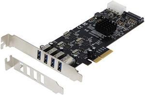 Sedna - PCIe X4 4 Port USB 3.1 Gen 1 (5Gbps) Adapter (Real 5Gbps per Port, Total throughput = 20 Gbps)