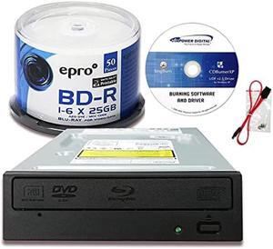 Pioneer BDR-212V 16X Blu-ray DVD CD Internal Burner Drive Bundle with 6X 25GB AZO LTH BD-R 50 Discs + Software + Cable + Mounting Screws