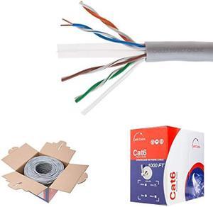 Satmaximum CAT6 1000ft UTP Gray Ethernet Solid Cable 550Mhz LAN Cable 23AWG RJ45 Network Wire Bulk (Gray)
