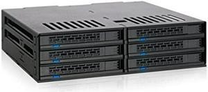ICY DOCK 6 Bay 2.5" SATA HDD / SSD Hot Swap Cage for External 5.25" Bay | ExpressCage MB326SP-B