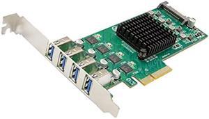 USB 3.2 Gen 1 5 Gbps 4 Port Type-A PCI-e 3.0 x4 ASMedia ASM3142 Controller