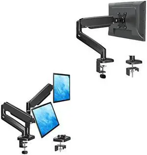 MOUNTUP Dual Monitor Stand - Adjustable Gas Spring Dual Monitor Mount for Computer Screen up to 27 Inc