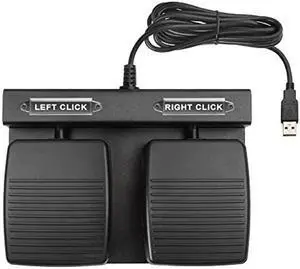 ECS Double Button Foot Pedal for Mouse Click | USB control Foot Pedal, Equipment for Computer, Heavy duty metal base