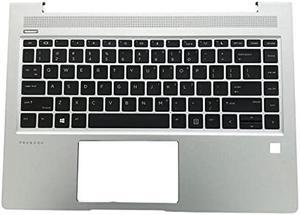 Replacement for HP ProBook 445 445R 440 G6 Laptop Upper Case Palmrest Keyboard Assembly Part L44589-001 Top Cover,Silver,14 inch