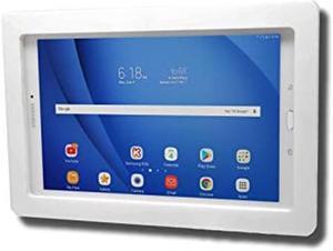 TABcare Anti-Theft Acrylic VESA Enclosure for Galaxy TAB S8+ S7+ S7 FE 12.4" with Free Wall Mount Kit & 90-Degree Angle Charge Cable (TAB S7+ 12.4, White)