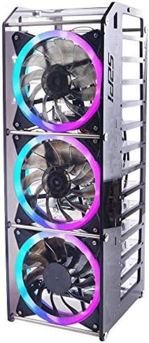 GeeekPi New Raspberry Pi Cluster Case, Raspberry Pi Rack Case Stackable Case with Cooling Fan 120mm RGB LED 5V Fan for Raspberry Pi 4B/3B+/3B/2B/B+ and Jetson Nano (12-Layers)