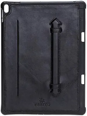 Venito Lecce Leather Wallet Case Compatible with iPad Air (10.5 inch) (3nd Generation) 2019, iPad Pro (10.5 inch) (2nd Generation) 2017- Flex Handle Tablet Wallet - Rustic Black