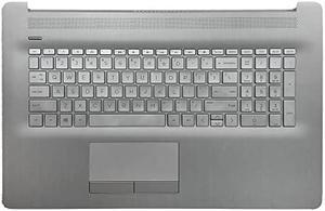 F-HONG ELECTRONIC Replacement for HP 17t-by 17z-ca 17-by 17-ca Laptop Upper Case Palmrest Keyboard Touchpad Assembly Part with ODD L92785-001 Top Cover Sliver 2020 Year, Silver, 17.3 inch