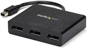StarTech.com 3-Port Multi Monitor Adapter - Mini DisplayPort to DisplayPort MST Hub, Dual 4K30Hz & 1x 1080p - Video Splitter for Extended Desktop Mode on Windows Only - mDP 1.2 to 3x DP (MSTMDP123DP)
