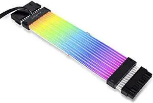 Lian Li Strimer Plus V2 24 Pin (PW24-PV2) -Addressable RGB Power Extension Cable (Strimer L-Connect 3.0 Controller Included) - for Motherboard Connector, PW24-PV2 Black