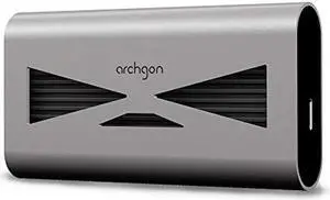 archgon 500GB USB 3.2 External SSD M.2 NVMe Solid State Drive | Dual-Layer Heatsink Inside | Max. Speed Up to 1040 MB/s | Protection Case Included Model S93 (500GB, Aluminum, Silver)
