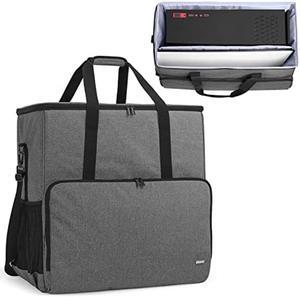 CURMIO Desktop Computer Tower and Monitor Carrying Case, Travel Tote Bag for PC Chassis, Monitor, Keyboard, Cable and Mouse, Earphone, Bag Only, Grey