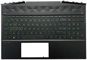 Replacement for HP Gaming Pavilion 15-DK 15-DK0126TX TPN-C141 Laptop Upper Case Palmrest Green Backlit Keyboard Assembly Part L57593-001 AP2K8000310