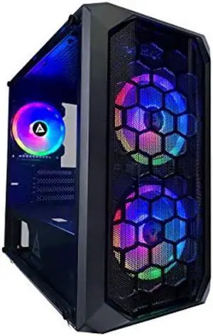 Apevia PRODIGY-BK Micro-ATX Gaming Case with 1 x Tempered Glass Panel, Top USB3.0/USB2.0/Audio Ports, 3 x RGB Fans, Black Frame