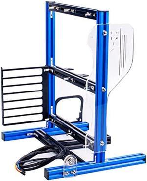 DIY ITX MATX ATX Computer Open Air Case, Aluminum Open Frame Computer Case, PC Test Bench Vertical Motherboard Chassis DIY Kit(Blue Black)
