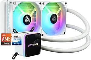 Enermax Liqmax III 240 White A-RGB AIO CPU Liquid Cooler - 240mm Radiator, 120mm ARGB PWM Fan, for Intel LGA1700/AMD AM5, 5 Year Warranty