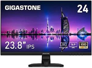 Gigastone 24 inch IPS Gaming LED Monitor 75Hz FHD 1920 x 1080, 1080P 178deg Wide View Frameless Computer Monitor 5ms, Built-in Speakers, Eye Care Technology, Ergonomic Tilt VESA Mount, HDMI VGA