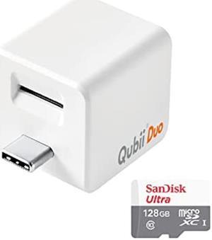 Apple Certified 128GB Qubii Duo USB C Auto Backup Photos Flash Drive Photo Stick Mobile for iPhone 13/13 pro/12/12 pro/12,Memory Stick iPad External Photo Storage for MacBook/Laptops/ PC Photo Stick