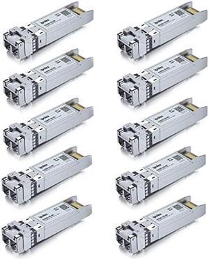 10G SR SFP+ to LC Multimode Transceiver, 10GBase-SR Fiber Module for Cisco SFP-10G-SR, Meraki MA-SFP-10GB-SR, UniFi UF-MM-10G, Mikrotik, Fortinet, Netgear, D-Link, TP-Link (MMF,850nm, 300m) 10 Pack 10G SR SFP+ to LC Multimode Transceiver, 10GBase-SR Fiber Module for Cisco SFP-10G-SR, Meraki MA-SFP-10GB-SR, UniFi UF-MM-10G, Mikrotik, Fortinet, Netgear, D-Link, TP-Link (MMF,850nm, 300m) 10 Pack