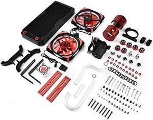 Computer Water-Cooled Set,PC Water Cooling Kit,18 Waterways All-in-one Liquid CPU Cooler Kit with SC600 Water Pump,Water Tank and Fans,G1/4 CPU/GPU Block Pump Heat Sink,DIY Water Cooling
