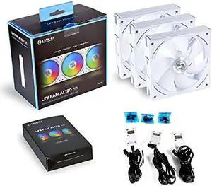 Lian Li UNI Fan AL AL120 RGB Daisy Chain ARGB 120mm UF-AL120-3W White x3 Lian Li UNI Fan AL AL120 RGB Daisy Chain ARGB 120mm UF-AL120-3W White x3