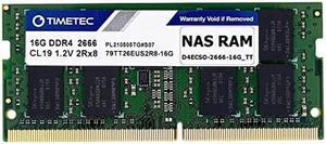 Timetec DDR4-2666 16GB Replacement for Synology D4ECSO-2666-16G DDR4 ECC Unbuffered SODIMM 2666MHz PC4-21300 260 Pin 1.2V CL19 Dual Rank 2Rx8 Memory RAM Upgrade (D4ECSO-2666-16G_TT)
