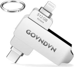 512GB MFi Certified Photo-Stick-Thumb-Drive-for-iPhone,2 in 1 Apple-USB-Storage-Stick Lightning USB-C Android iPhone-Flash-Drive iPhone-Memory-External-Storage iPad Mac iOS Photo-Backup-Transfer