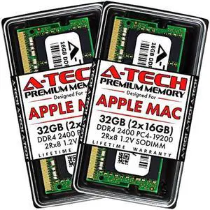 A-Tech 32GB (2x16GB) RAM for Apple iMac 2017 (27 inch Retina 5K & 21.5 inch Retina 4K) | DDR4 2400MHz SODIMM PC4-19200 2Rx8 1.2V 260-Pin SO-DIMM Memory Upgrade Kit