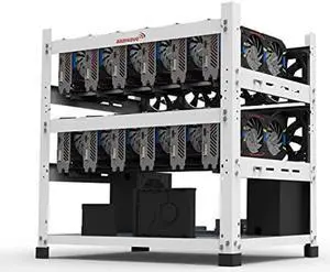 AAAwave The Sluice V2 12GPU Open Frame Mining Rig Frame Chassis for Crypto Currency Ethereum Ravencoin Ergo Zcoin (White)