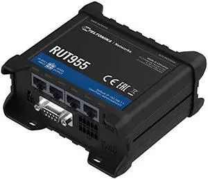 Teltonika RUT955K034S0 Rugged 4G/LTE Dual SIM Cellular Router with Advanced Wi-Fi for Verizon, Dual SIM for Additional Connection Reliability