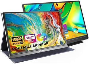KYY 15.6'' Portable Monitor Bundle [K3 Grey & K3-2 Black] 1080P FHD USB-C Laptop Monitor HDMI Computer Display HDR IPS Gaming Monitor w/Smart Cover & Dual Speakers, for Laptop PC Phone PS4 Xbox Switch