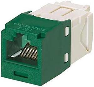 Panduit Mini-Com TX6 Plus Giga-Channel Cat6 Jack, Green, Box of 50 CJ688TGGR