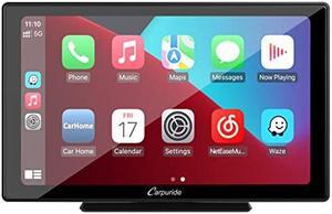 2023 Newest Carpuride 9 Inch Touchscreen Wireless Apple Carplay Android Auto Portable Car Radio Receiver Mp5 Player with Mirror Link/GPS/Siri/Google/FM,Dashboard Mounted Car Stereo
