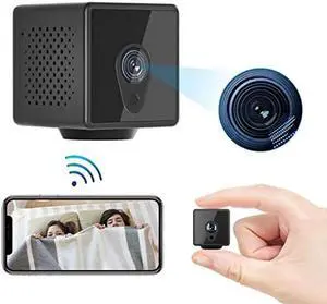 Hidden Camera Spy Camera 4K WiFi Spy Camera Wireless Mini Spy Camera Nanny Cam Indoor Hidden Spy Camera with Motion Detection Night Vision Real Time Record for Home Office Indoor