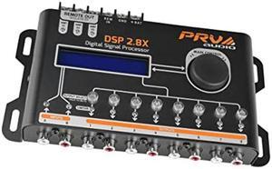 PRV AUDIO Car Audio DSP 2.8X Digital Crossover and Equalizer 8 Channel Full Digital Signal Audio Processor DSP with Sequencer Remote Relay