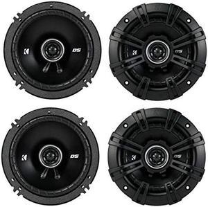 Kicker DSeries 525 Inch 200W Max Power Steel 2 Way 4Ohm Coaxial Automobile Vehicle Audio Speakers for Car Doors Black 4 Pack