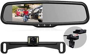 AUTO-VOX T2 Backup Camera Kit, 4.3"LCD OEM Rear View Mirror Monitor with IP 68 Waterproof Back Up Car Camera,Super Night Vision License Plate Rear View Camera Kit,Parking & Reversing Safety