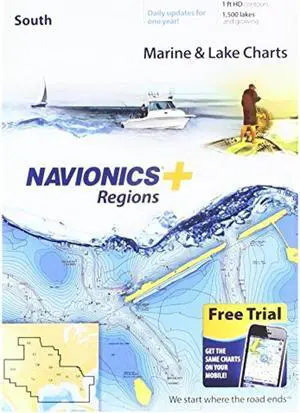 Navionics Plus Regions South Marine and Lake Charts on SD/MSD